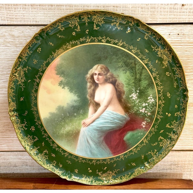 Theodore Haviland Limoges Vienna-Style Portrait Charger, Solitude, c. 1900 A refined Théodore Haviland Limoges porcelain...