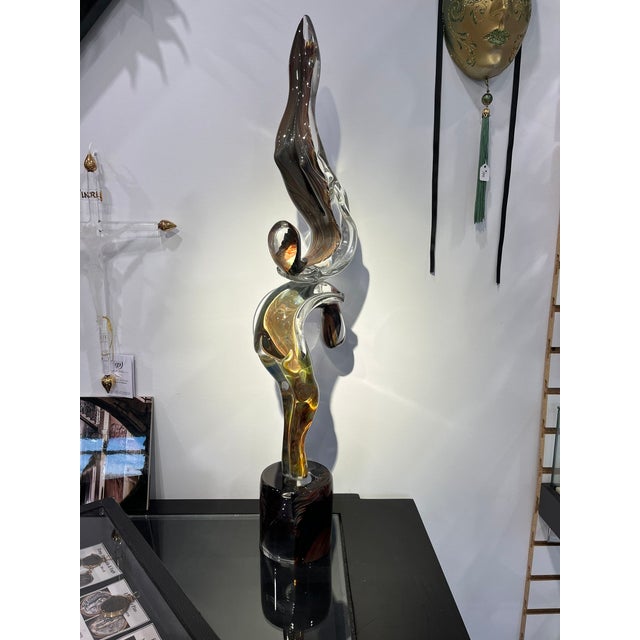 Glass Giant Acrobats (Gymnasts) Statue Made of Murano Glass For Sale - Image 7 of 10