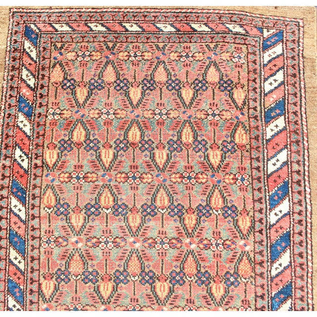 Antique Persian Malayer Runner With Soft Blue and Apricot 3'3 X 13'3 For Sale - Image 13 of 15