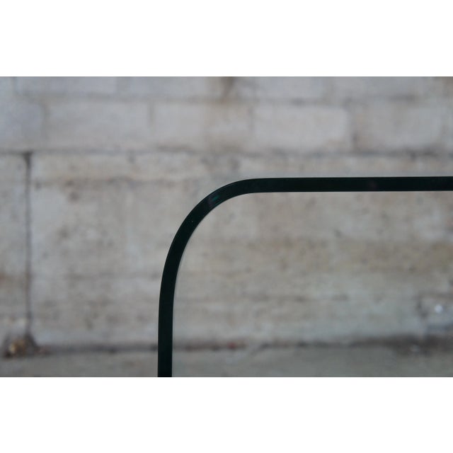 Late 20th Century Vintage Mid Century Modern Clear Glass Waterfall Coffee Table For Sale - Image 5 of 7