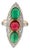 1960s 14k Yellow Gold Burmese No-Heat Red Spinel, Emerald & Diamond Ring, Size 6.5 For Sale