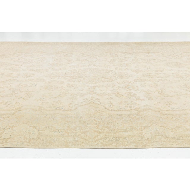 Textile Oversized Antique Persian Kerman Wool Rug: Muted Champagne & Ivory Elegance For Sale - Image 7 of 12