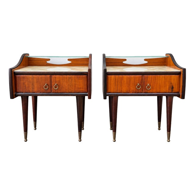 Mid-Century Italian Bedside Tables, 1950, Set of 2 For Sale