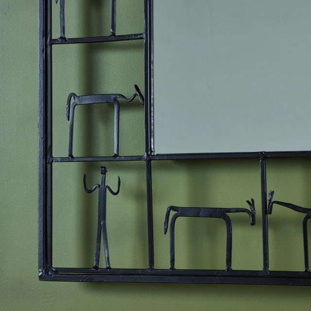 Metal Frederic Weinberg Style Wall Mirror For Sale - Image 7 of 9