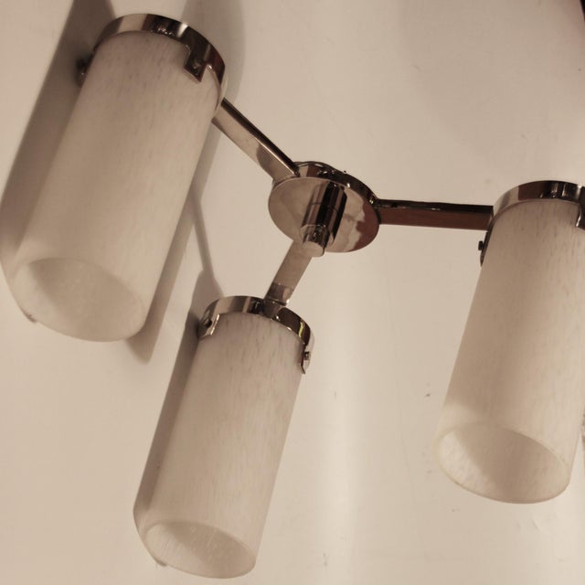 Silver French Art Deco Petitot Style Ceiling Light, 1940s For Sale - Image 8 of 12
