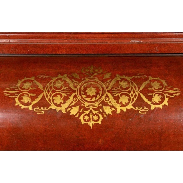 Impressive Biedermeier Continental Faux Bois Painted Pine Cylinder Secretary Bookcase For Sale - Image 11 of 12