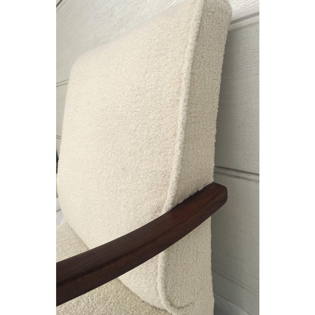 Art Deco Armchair in Lamb's Bouclé by J. Halabala, 1920s For Sale - Image 6 of 18