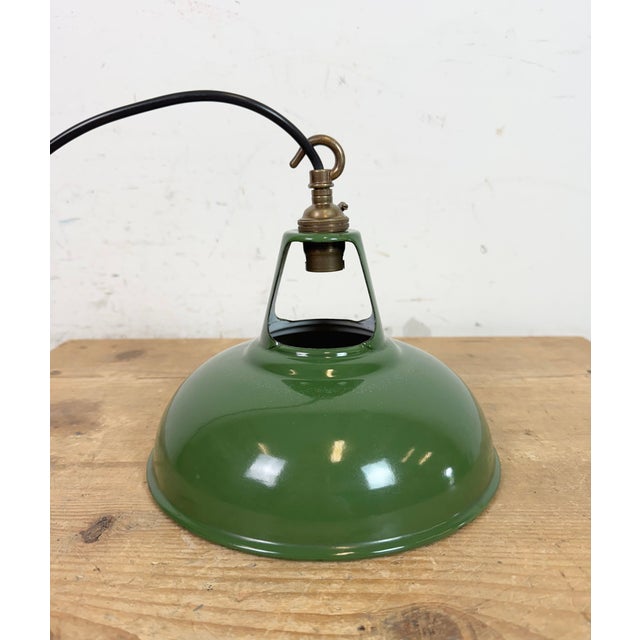 Industrial Green Enamel Factory Pendant Lamp from Coolicon, 1950s For Sale - Image 13 of 18