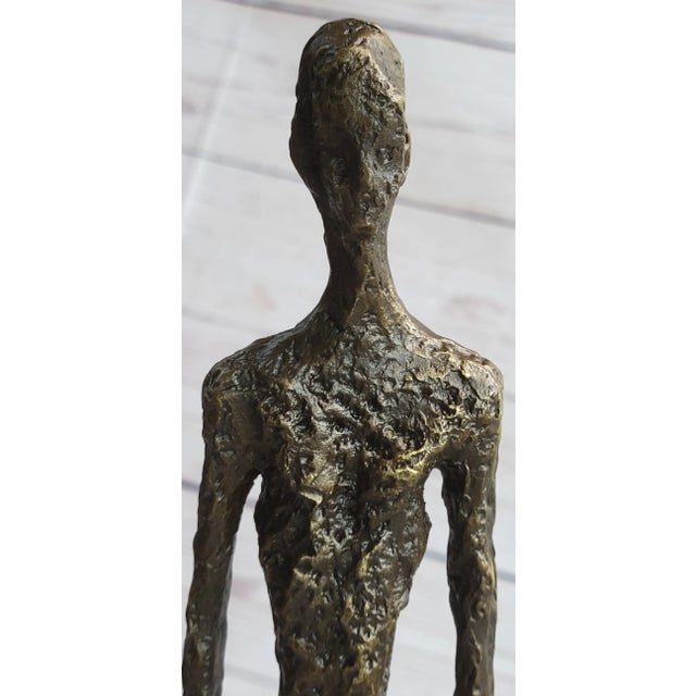 Bronze Alberto Giacometti Skinny Tall Stick Man Surrealist Bronze Sculpture Statue Figure For Sale - Image 8 of 10