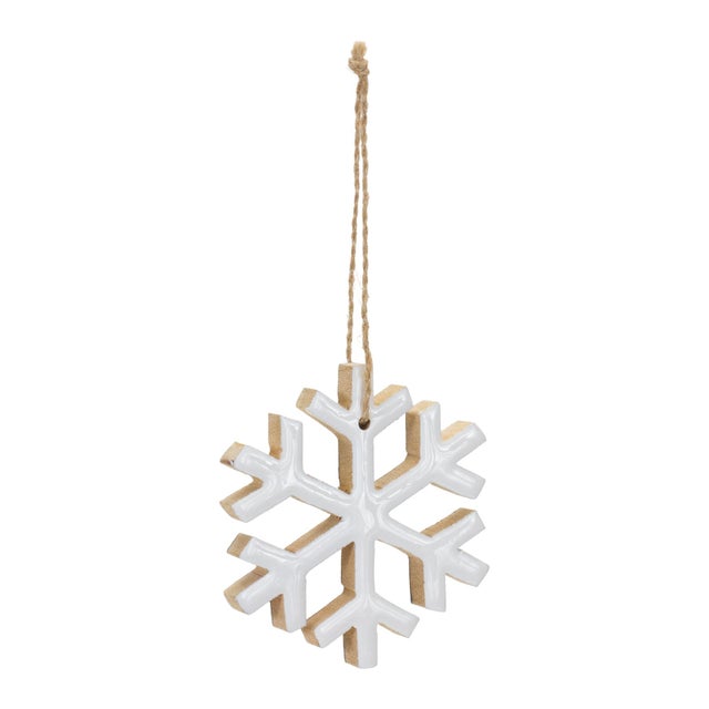 2020s Wood Snowflake Ornament (Set of 12) For Sale - Image 5 of 5