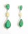 Red Carpet Style Long Emerald Opal Diamond Gold Earrings - 2 Pieces For Sale - Image 4 of 8