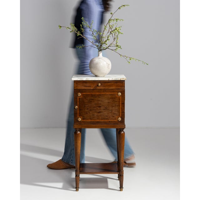 19th Century Eclectic Marble-Top Side Table With Brass Accents For Sale - Image 13 of 16