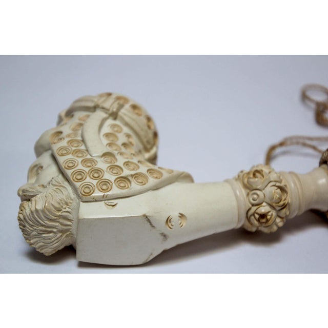 Metal Carved Turkish Meerschaum Pipe, Moorish Style, Hand-Crafted, 1950 For Sale - Image 7 of 18