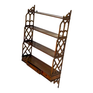 1940s Chippendale Style Hanging Wall Shelf Unit For Sale