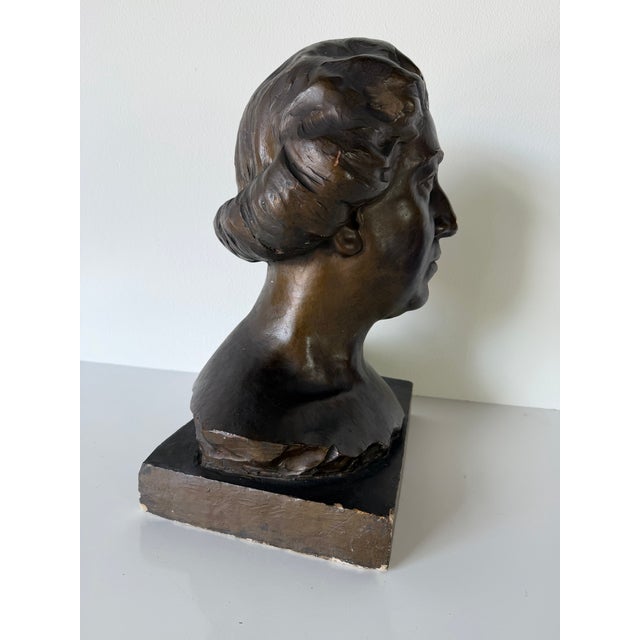 Sculpture Materials Vintage L. Baldaccini Classical-Style Plaster Woman Bust Sculpture For Sale - Image 7 of 12