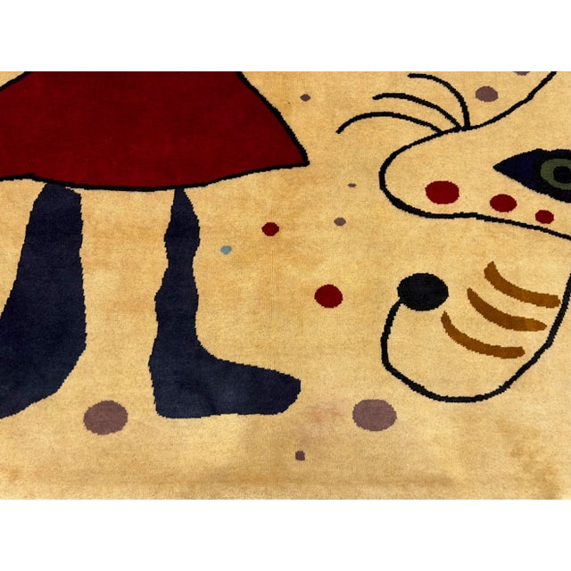 French Artistic Designed After J. Miro Rug 6'0" X 6'7'' For Sale In New York - Image 6 of 12
