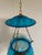 19th Century English Blue Glass Bell Jar Hanging Lantern For Sale In West Palm - Image 6 of 7