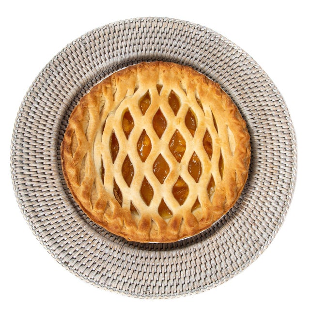 2020s Artifacts Rattan 13" Open Weave Charger, White Wash For Sale - Image 5 of 5