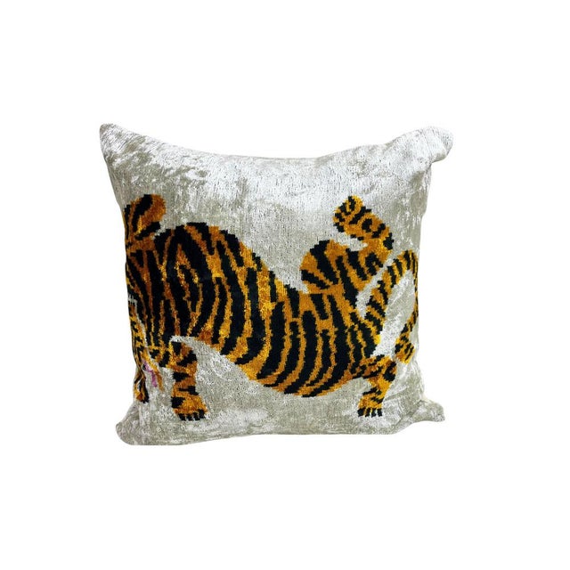 Velvet Silk Lumbar Cushion Cover with Rainbow Design, 2000s For Sale - Image 6 of 11