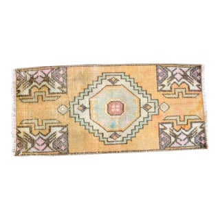 Vintage Mid Century Turkish Yellow Rug For Sale