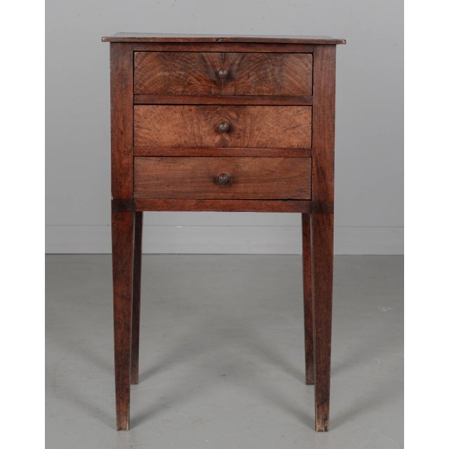 19th Century 19th Century French Country Walnut Side Table or Nightstand For Sale - Image 5 of 9