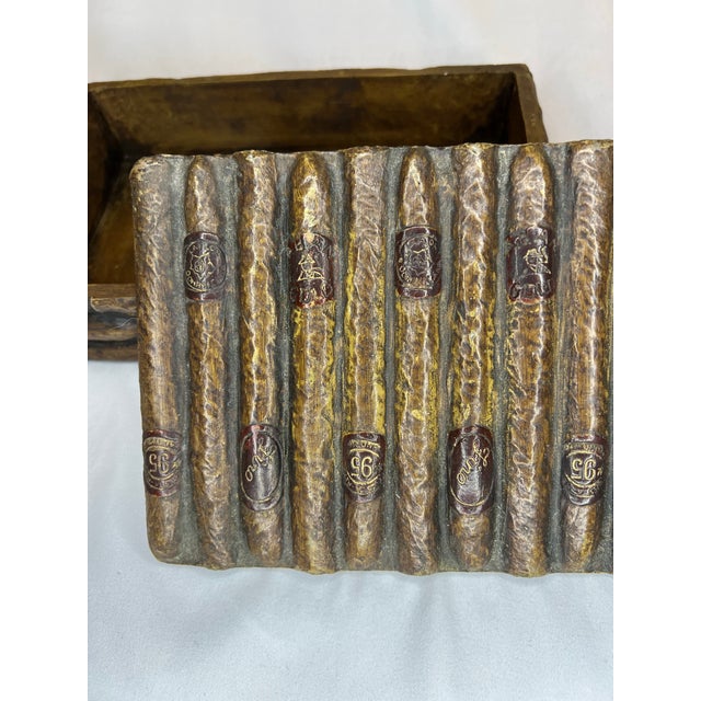 Vintage Cigar Covered Box For Sale - Image 4 of 11