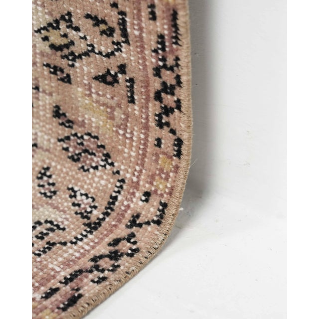 1970s Vintage Turkish Oushak Handmade Wool Cotton Brown Area Rug For Sale - Image 9 of 11