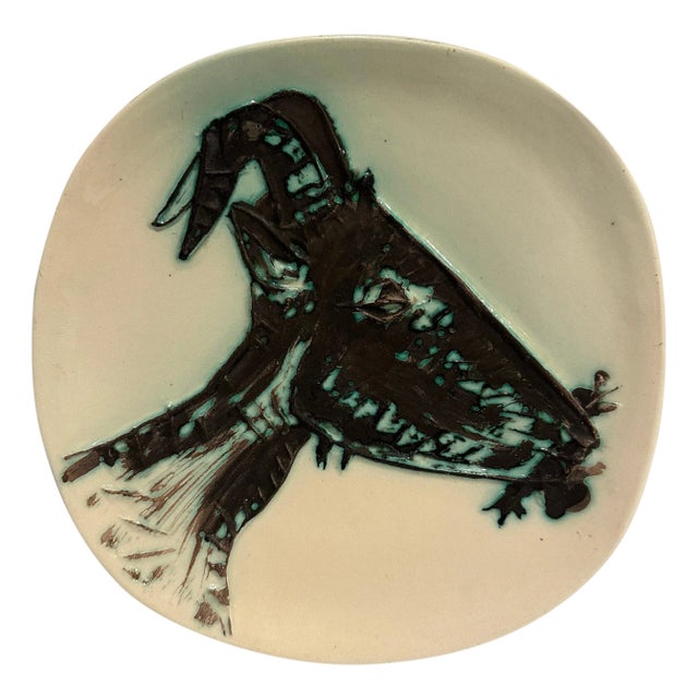 1950s Picasso Ceramic Plate "Tête De Chèvre De Profil' Ramié 110 For Sale