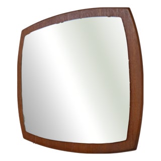 Vintage Danish Square Teak Mirror, 1960s For Sale