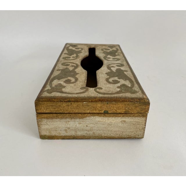 Wood Vintage Italian Florentine Tissue Box For Sale - Image 7 of 10
