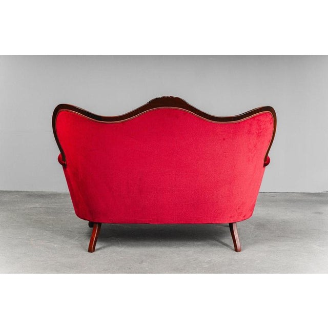 Vintage Baroque-Style Velvet Sofa For Sale - Image 5 of 18