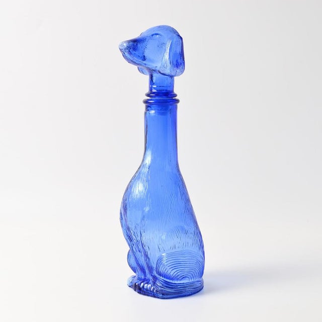 Dog-Shaped Carafe in Blue Glass from Empoli, 1960s For Sale - Image 10 of 15