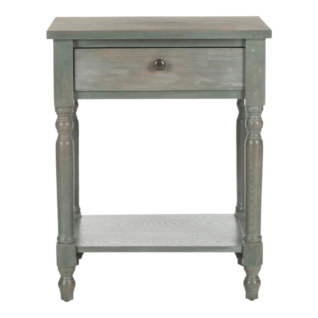 Gray Nightstand With Storage Drawer, French Grey For Sale