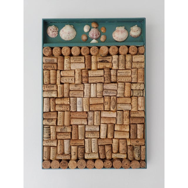 Original East Coast Shell Craft Board with Cork Display "Good Times" Wall hanging/wood Unsigned.