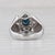 0.82ctw Blue Sapphire Diamond Halo Ring 18k White Gold Size 3.5 Engagement For Sale In Greensboro - Image 6 of 7