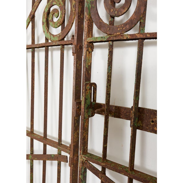 19th Century Stewart Iron Works Wrought Iron Double Entry Gates For Sale In Sacramento - Image 6 of 18