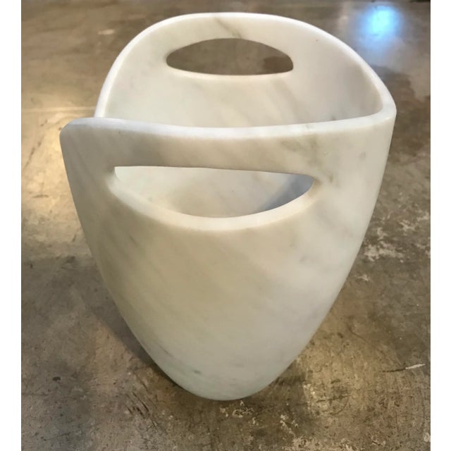 Sculptural Ice Bucket in Carrara Marble For Sale In Los Angeles - Image 6 of 9
