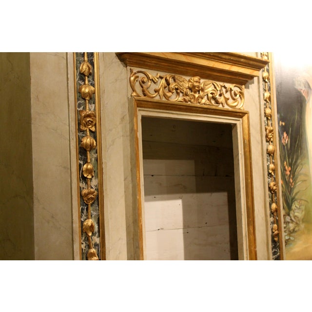 Italian Neoclassical Faux Marble Lacquer and Giltwood Open Shelves Cabinets, Set of 2 For Sale - Image 14 of 18