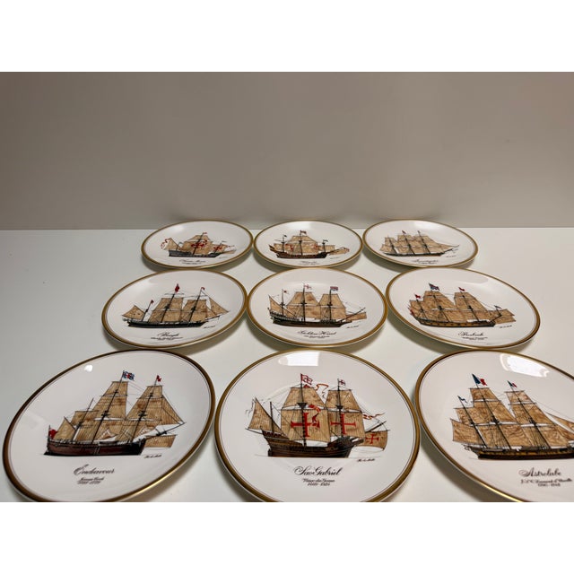 Wandteller the Ships of Discovery from Royal Worcester, 1970s, Set of 9 For Sale - Image 4 of 8