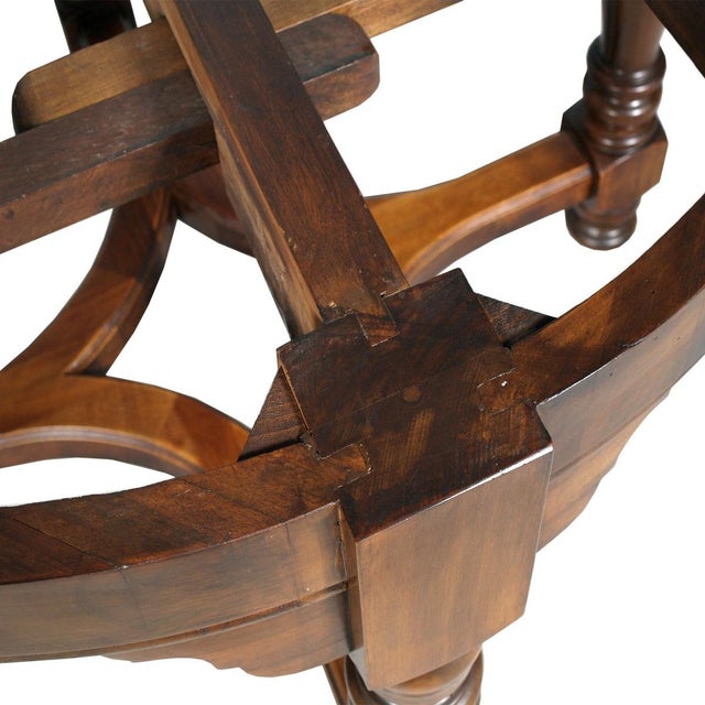 Round Antique Walnut Extendable Table from Ebanisteria di Bassano, 1800s For Sale - Image 5 of 17