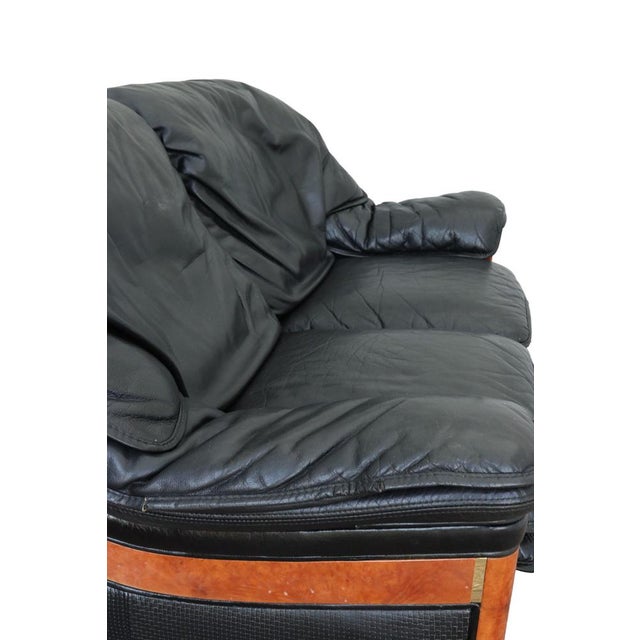 Vintage Two-Seater Sofa in Black Leather by Paolo Gucci for Formitalia, Italy, 1991 For Sale - Image 12 of 18