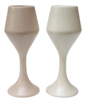 Large Haeger Ceramic Goblets / Chalices in Pink and White - a Pair
