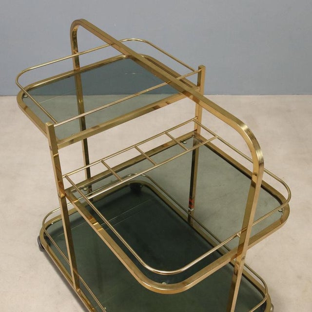 Brass Bar Cart, 1970s For Sale - Image 4 of 9