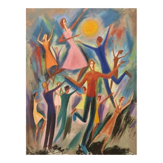 Jean Burkhalter, Danse, 1968, Oil on Masonite For Sale