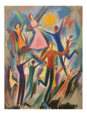 Jean Burkhalter, Danse, 1968, Oil on Masonite