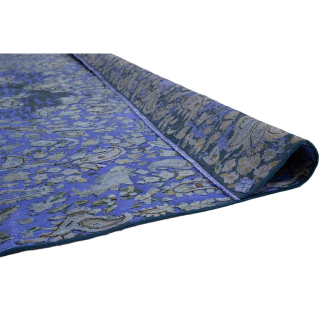 Persian Antique Persian Purple Overdyed Wool Rug With Allover Rosette Pattern For Sale - Image 3 of 10