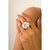 White Sparkling Teardrop Zirconia Enamel Bombe Band Ring in 925 Silver- Size 7 For Sale - Image 8 of 12
