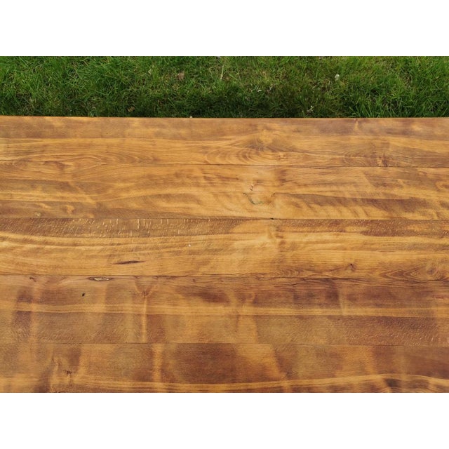 Brown Antique German Rustic Farmers Table in Oak and Beech, 1870 For Sale - Image 8 of 9