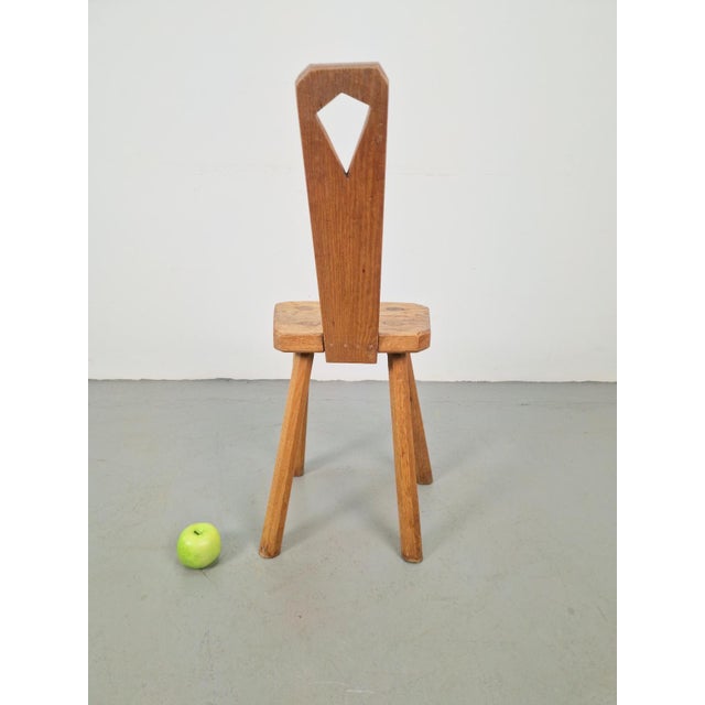 1950s Dutch Brutalist Oak Plant Table or Stool, 1950s For Sale - Image 5 of 7