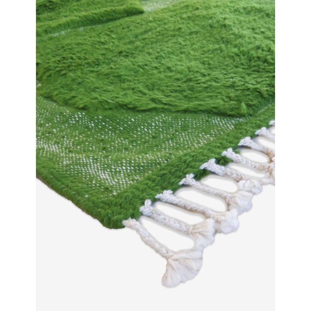 Mid-Century Modern Green Moroccan Rug - 9.6 X 7.9 Ft For Sale - Image 3 of 8
